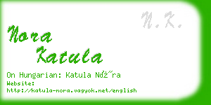 nora katula business card